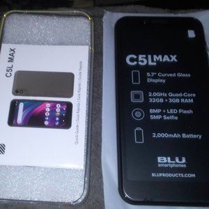 NEW BLU C5L MAX PHONE. DUAL SIM. 4G. LTE. WITH CASE N CHARGER